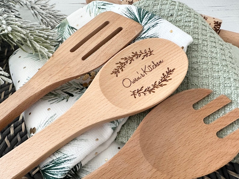 Personalized gift for mom, Personalized wooden spoon holiday gifts, Home gift, Grandma gift, Custom wooden Utensils, Reunion home gifts image 3