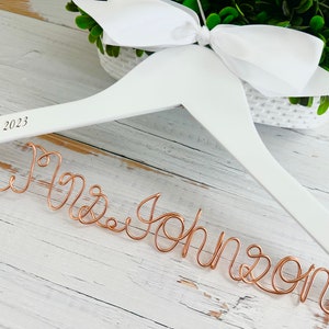 Wedding Hanger, Bridal Hanger, Bridesmaid Gift, Custom Engagement Gifts, Mother of the Bride Gift, Maid of honor Gift, Unique Bride gift image 2