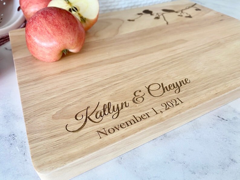 50th Anniversary gift, Personalized Cutting Board for a couple, Custom Wedding Gift, Home party Gift, Engagement, Housewarming gift image 2