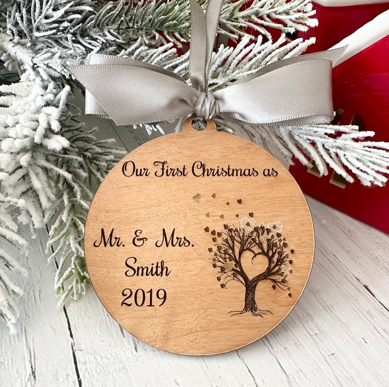 Personalized Couple Ornament Christmas Gift Custom name image 1
