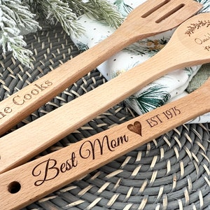 Personalized gift for mom, Personalized wooden spoon holiday gifts, Home gift, Grandma gift, Custom wooden Utensils, Reunion home gifts image 2