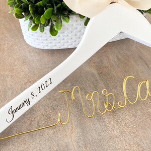 Wedding Hanger, Bridal Hanger, Bridesmaid Gift, Custom Engagement Gifts, Mother of the Bride Gift, Maid of honor Gift, Unique Bride gift image 3