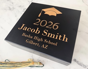 Graduation Keepsake Box 2026, Personalized Memory Box, Class of 2026 Gift, Custom Graduation Photo Box, High School College Grad Gift