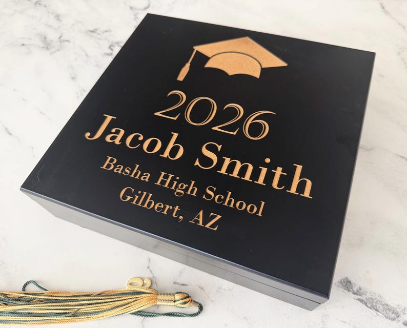 Graduation Keepsake Box 2026, Personalized Memory Box, Class of 2026 ...