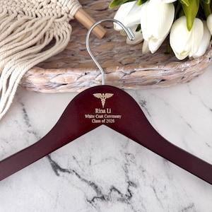 First White Coat Ceremony Hanger, Personalized Medical, Dental, Nursing, Veterinary Gift, Class of 2026 White Coat Ceremony Keepsake zdjęcie 5