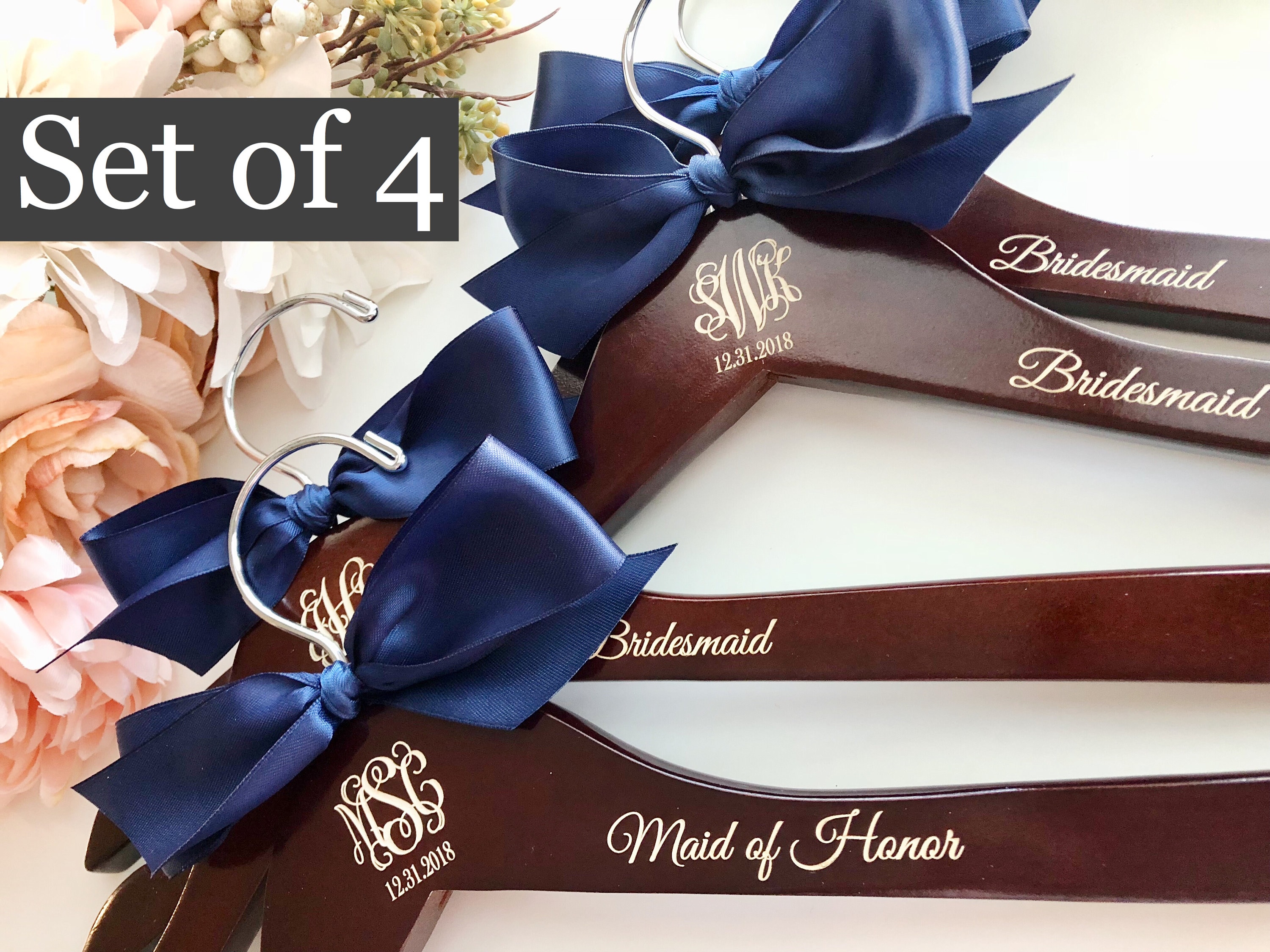 Bridesmaids gift Monogrammed Wedding Gift Engraved Hanger Etsy