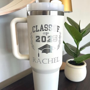 Custom graduation cup class of 2025, Personalized graduation tumbler, High school graduation gift for her, Senior graduation party favors