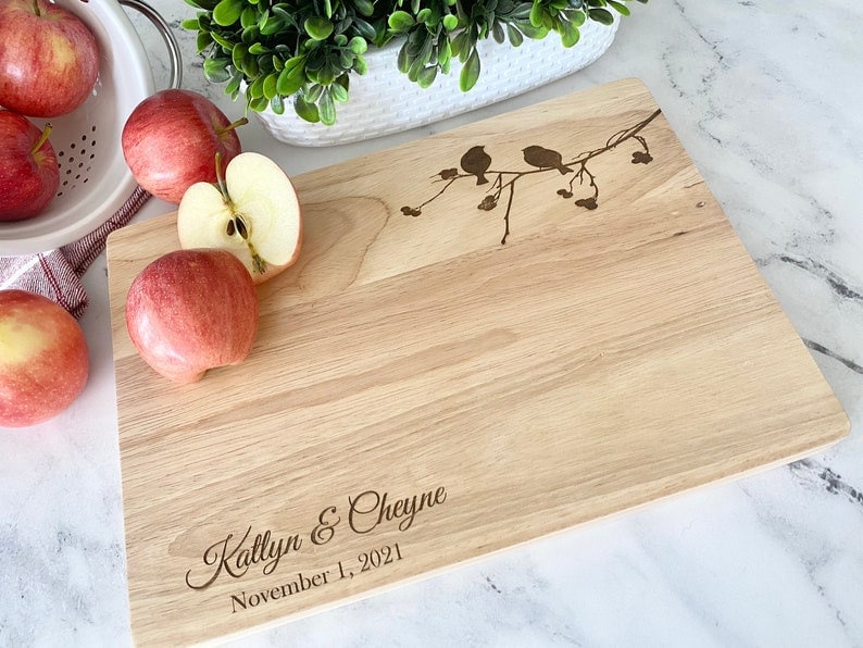 50th Anniversary gift, Personalized Cutting Board for a couple, Custom Wedding Gift, Home party Gift, Engagement, Housewarming gift image 1