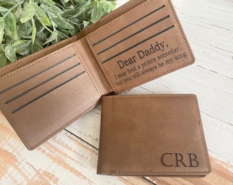 Personalized Wallet for dad, Custom gift for husband, Fathers Day Gift for Him, Gifts for Men, Bachelor party gift, Father of the bride