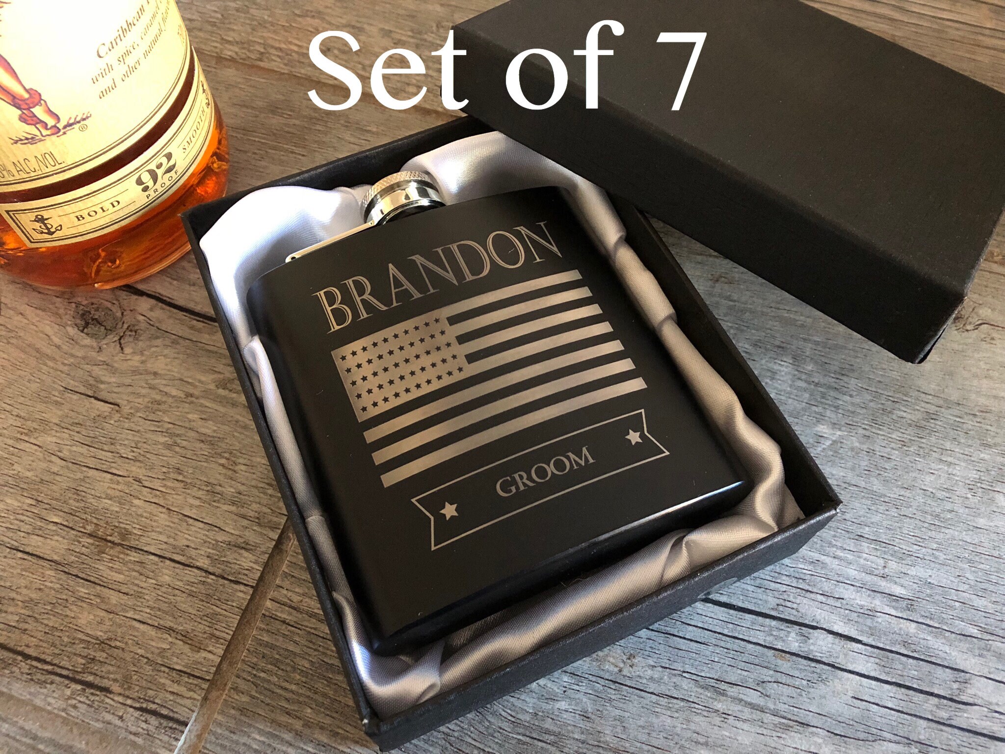 Personalized Flask Customize flask Gift Box Groomsmen Flask Etsy