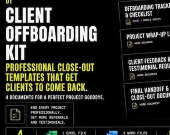 Client Offboarding Kit | Project Wrap-Up, Feedback, Handoff Templates (Digital Download)