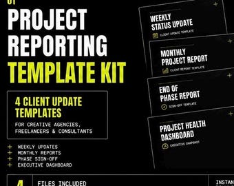 Agency Project Status Report Templates | Weekly Update, Monthly Report, Phase Sign-Off, Dashboard