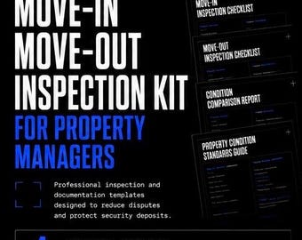 Move-In Move-Out Inspection Checklist | Property Management Forms | Rental Inspection Template (4 Docs)