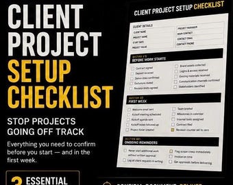 Client Project Setup Checklist | Freelancer Onboarding Template