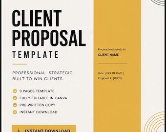 Freelance Proposal Template Canva Gold Cream Minimal | Boutique Agency Client Pitch | Elegant Editable Proposal PDF