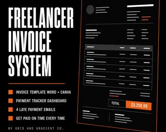 Freelancer Rechnungsvorlage | Invoice Tracker Tabelle | Verspätete Zahlung E-Mails | Leinwand Word Excel