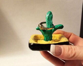 Cactus Ring Holder- One Of  A Kind!