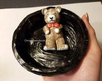 Teddy Bear Dish- Hand Sculpted