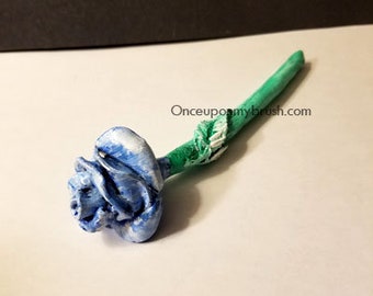 Hand Personalize Sculpted Clay Rose Blue 1#