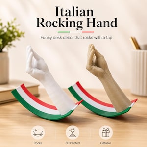 3D-utskriven italiensk gunghandsdekoration, italiensk gestgåva, vit eller brun