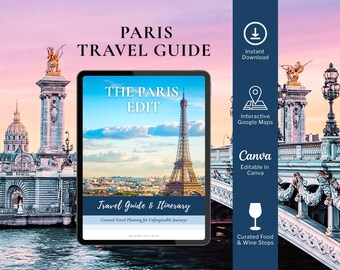 4-tägige Paris-Reiseroute mit Tagesausflügen, Wein- und Kulinarikführer, individuellem Aquarell und Google Maps