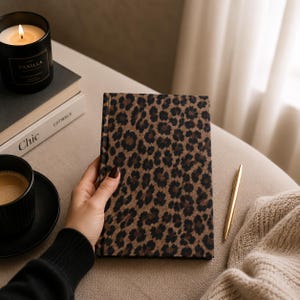 Leopardmönstrad inbunden A5-journal | A5-anteckningsbok med matt finish