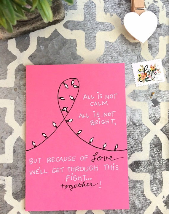 Christmas Card for Breast Cancer Holiday Card Pink Christmas Etsy