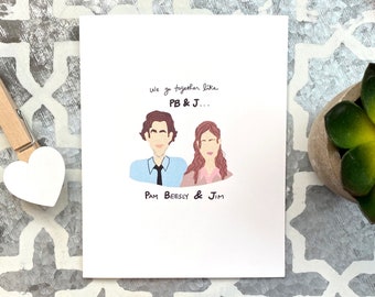 The Office, The Office Card, Pam and Jim, Love Card, Valentine’s Day Card