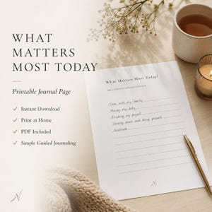 What Matters Most Today Tracker | Quiet Luxury Priority Grid Printable US Letter PDF