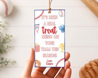 Editable Baseball Treat Tag | End of Season Team Gift (Digital Download)