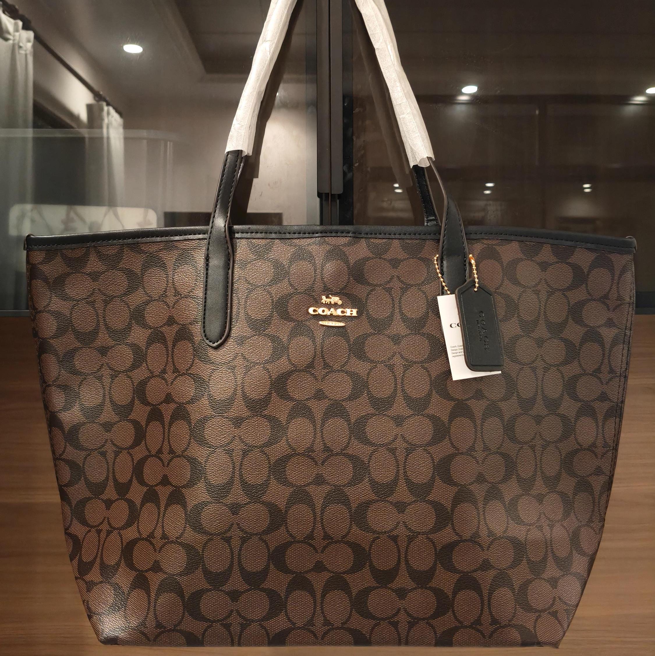 バッグ Vintage Coach Leather Tote Bag Brown Vintage Coach Tote - Etsy Singapore