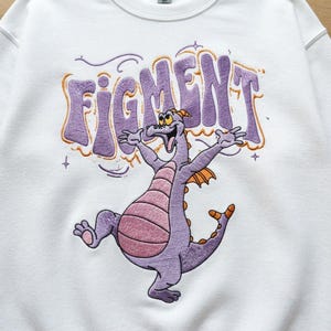 Figment The Dragon Embroidery Design, Purple Dragon Machine Embroidery, Magic Theme Park Inspired, Digital Download, Embroidery Pattern