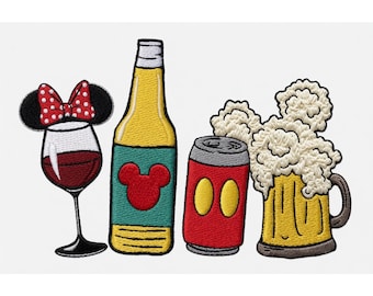 EMBROIDERED Disney Epcot Drinking Around The World File, Mickey Friends Drinking Team, Disney World Food and Wine Festival, Disneyland Trip