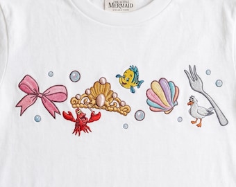 EMBROIDERED The Little Mermaid File, Disney T-shirt, Women's Little Mermaid Ariel Shirt, Ariel Mermaid Shirt, Disney Ariel Shirt