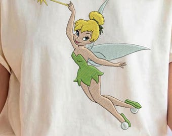 EMBROIDERED Disney Tinkerbell File, Disney Princess Tinkerbell T-Shirt,Disney Matching Tee,Magic Kingdom Shirt,Disney Gift,Gift for Her