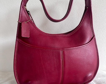VTG Coach 9085 XL Duffle Sac Rare Red Glovetanned Leather Shoulder