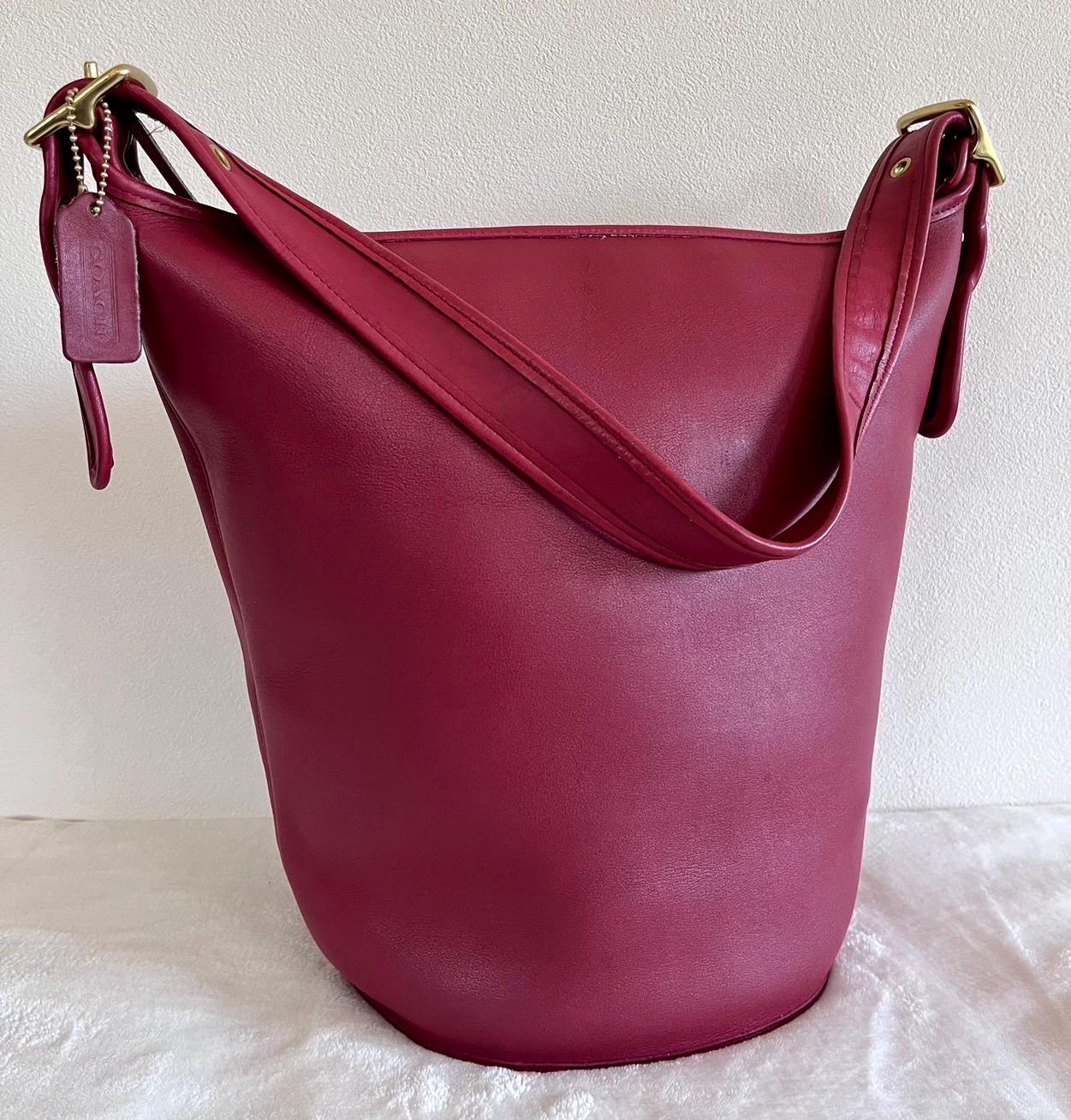 VTG Coach 9085 XL Duffle Sac Rare Red Glovetanned Leather Shoulder
