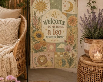 Welcome Garden Flag | Garden Decoration, Yard Decoration, Leo Welcome Sign, Leo Garden Decoration, Leo Home Decor, Zodiac Decor, Astrology