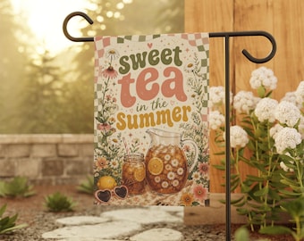 Sweet Tea in the Summer Garden Flag | Seven Lyrics, Summer Garden Flag, Sweet Tea, Cute Garden Flag, Welcome Sign, Yard Decoration, Decor