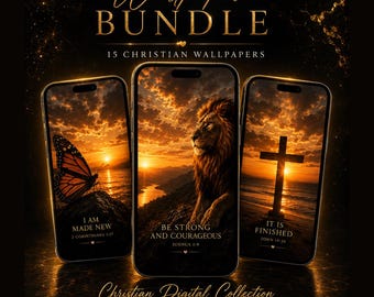 Faith Bible Verse Wallpaper Bundle | Christian Digital Art (15 Wallpapers)