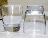 2 LIBBEY ROCKS PREMIERE Double Fashioned Glasses Tumblers Heavy Clear Thick Bottoms 4 quot Tall Plain Clear Unused Excellent Condition