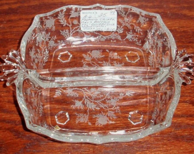 FOSTORIA CHINTZ CRYSTAL Etched 2 Part Relish Handled Tray Dish Etsy