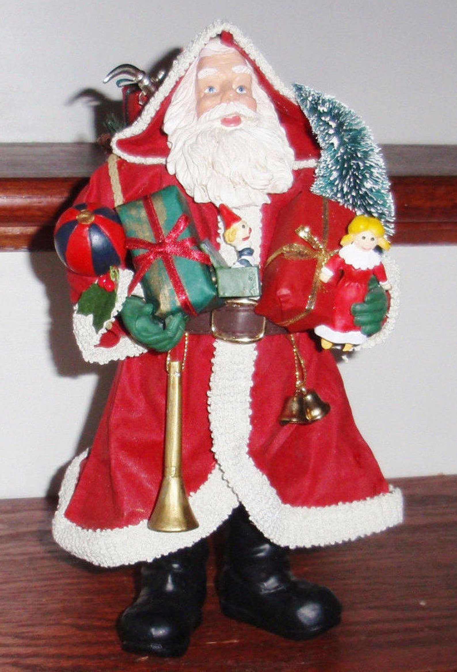SANTA CLAUS FIGURINE 10 3/4 Art Multi Medium Collectible Etsy