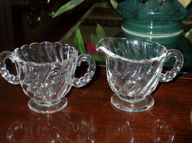 FOSTORIA COLONY SET Sugar Creamer 2412 Pattern PitcherHeavy Etsy