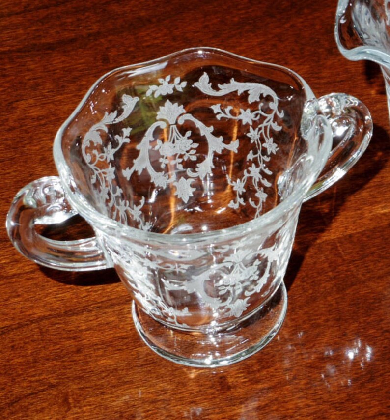 FOSTORIA NAVARRE SUGAR Footed Open Bowl Pattern 2440 Clear Etsy