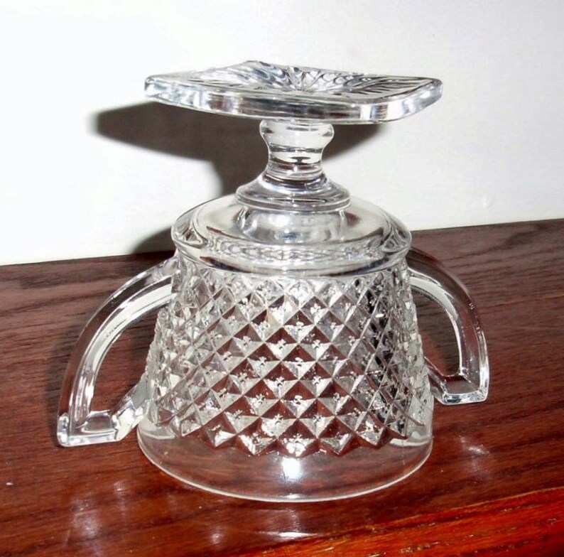 WESTMORELAND ENGLISH HOBNAIL Sugar Bowl Square Base 4 Etsy