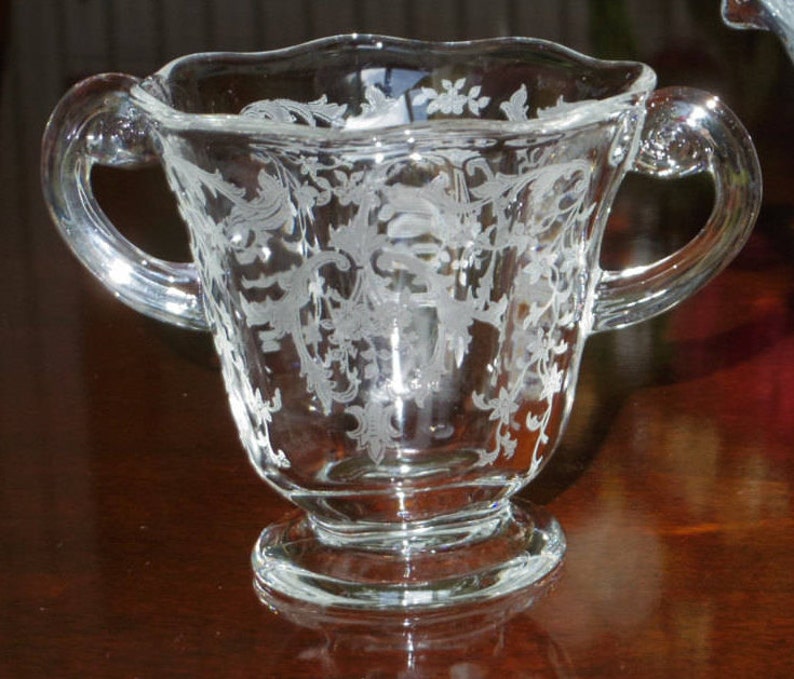 FOSTORIA NAVARRE SUGAR Footed Open Bowl Pattern 2440 Clear Etsy