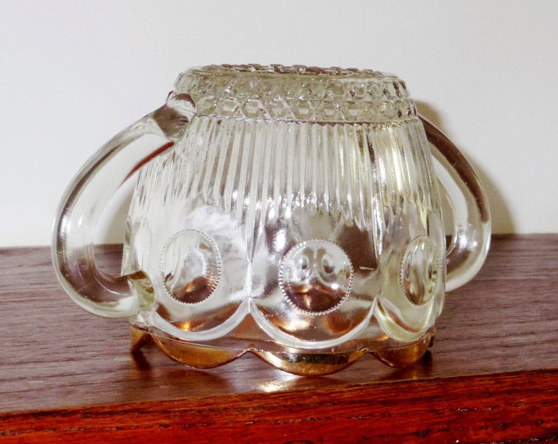 BARTLETT COLLINS MANHATTAN 3 Sugar Bowl Scalloped Gold Etsy