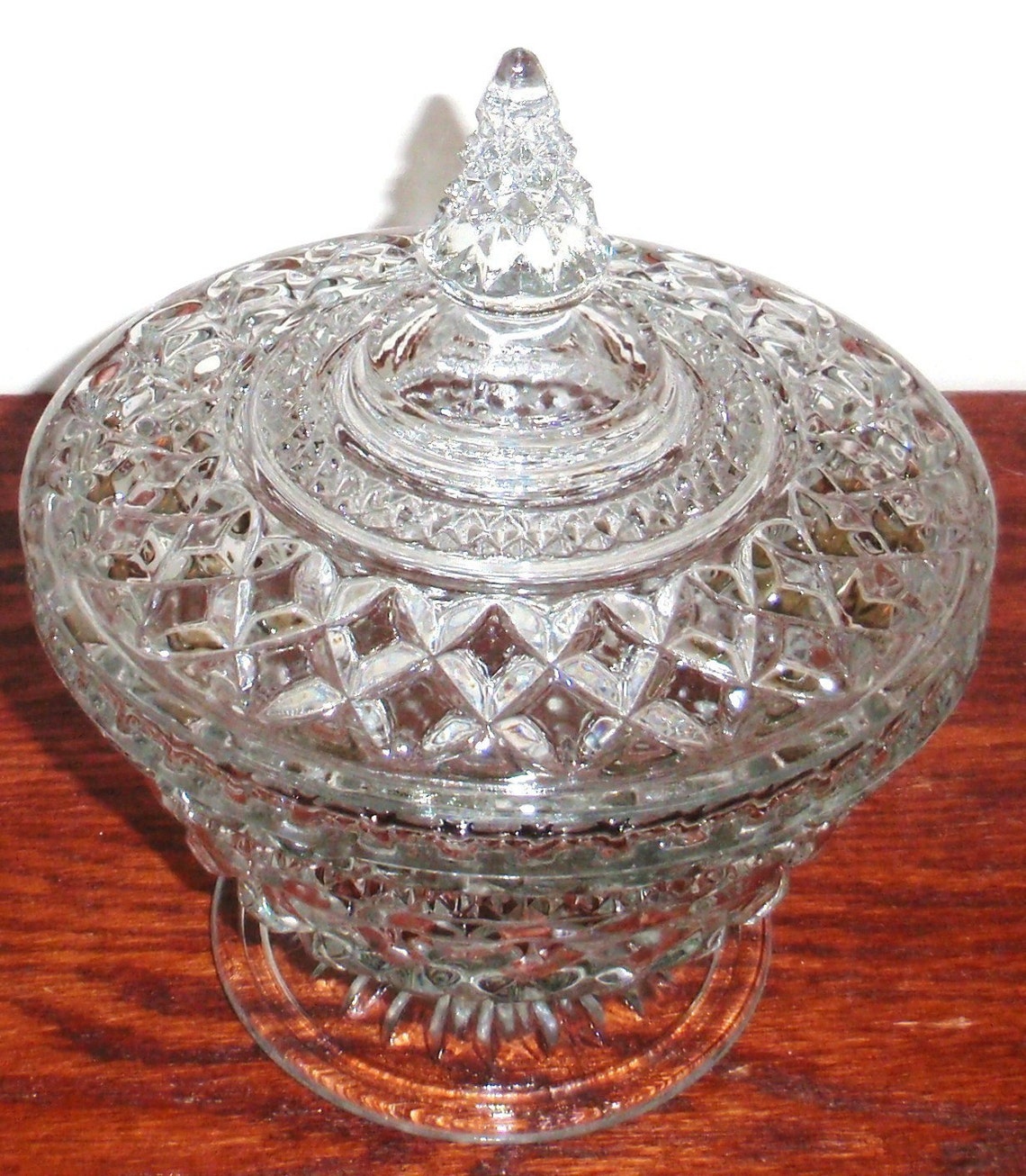 ANCHOR HOCKING WEXFORD Heavy Crystal Candy Dish Bowl with Lid Etsy
