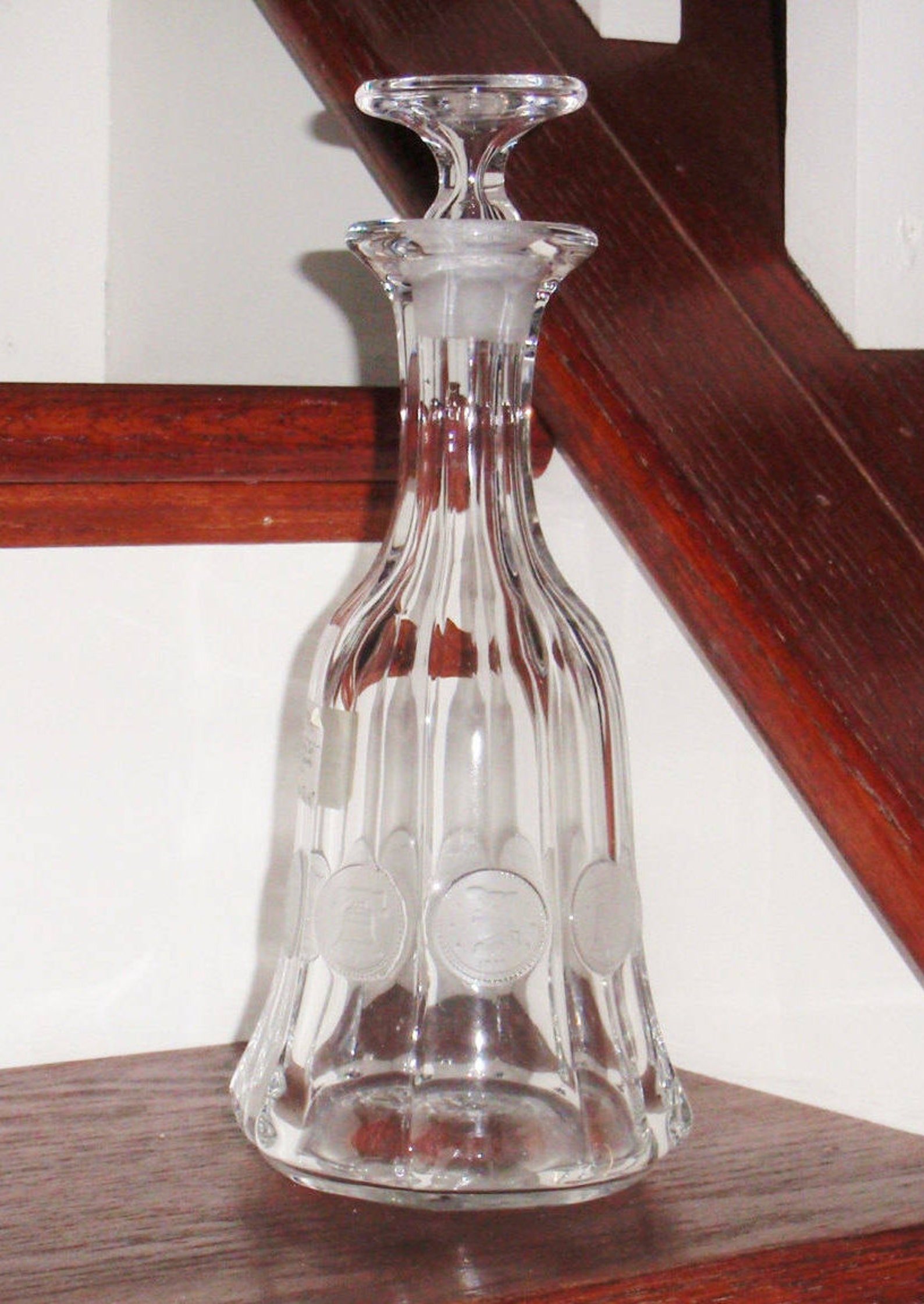10 1/2 FOSTORIA COIN GLASS Clear Crystal Wine Decanter Etsy